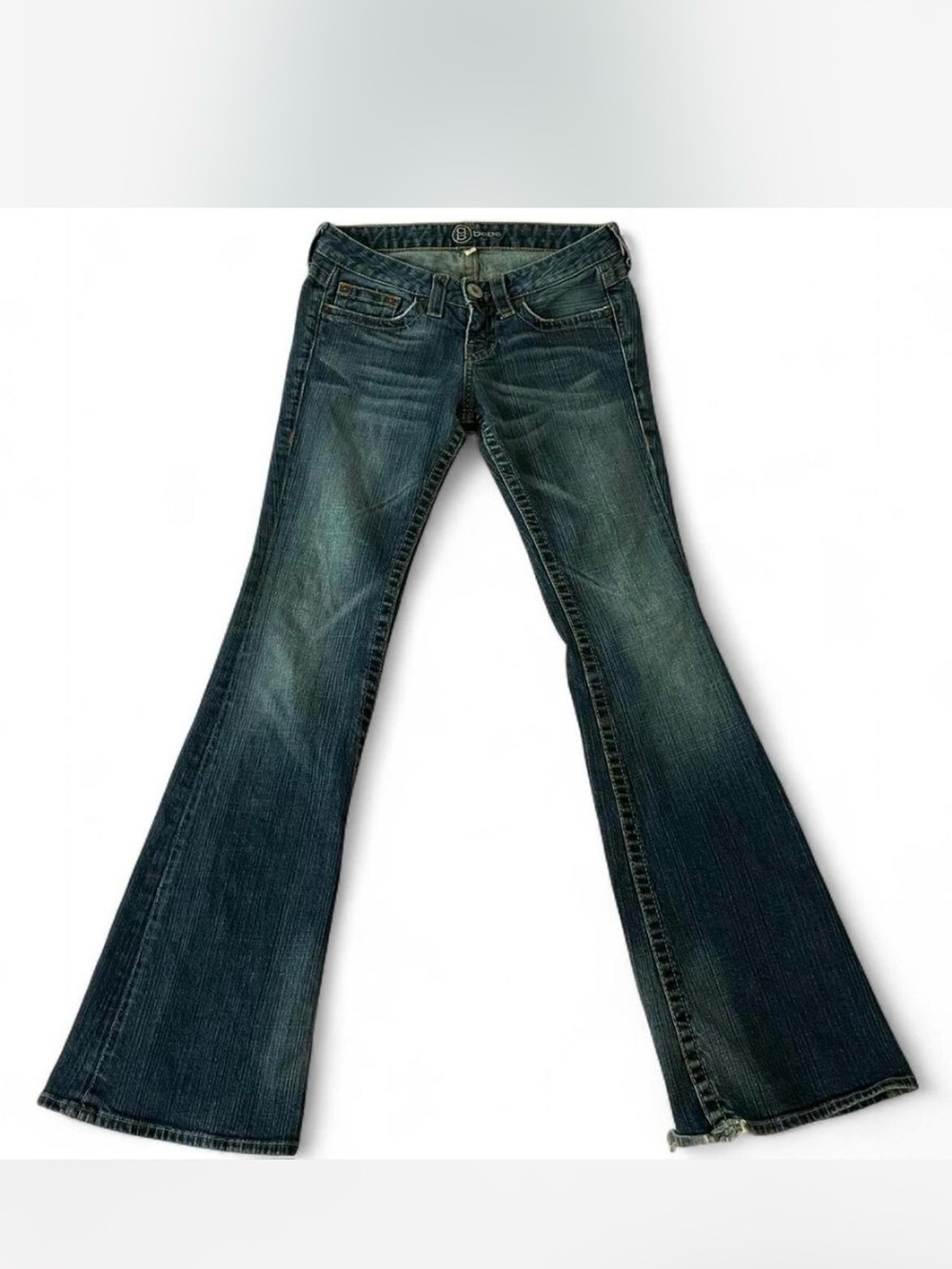 Bebe low rise jeans with rhinestone detailing